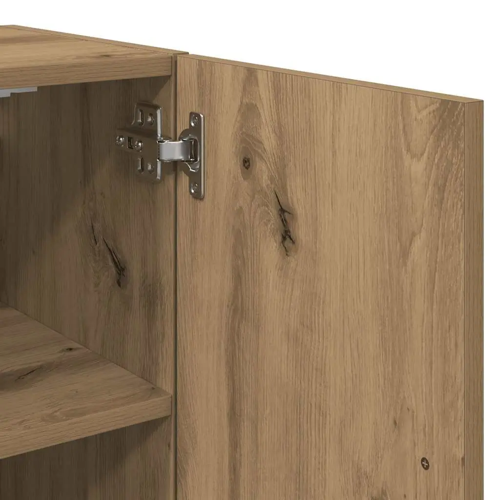 Wall Storage Cabinet Brown 60x31x70 cm Floating Engineered Wood Home Organizer