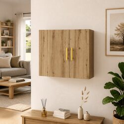 Wall Cabinet Storage Floating Engineered Wood Brown 60x31x60 cm Home Organiser