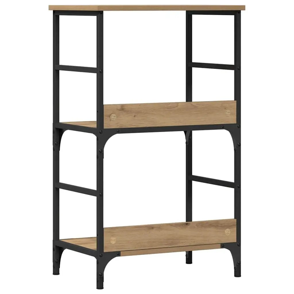 Book Cabinet Brown Engineered Wood 50x33x82cm Storage Organizer Shelving Unit