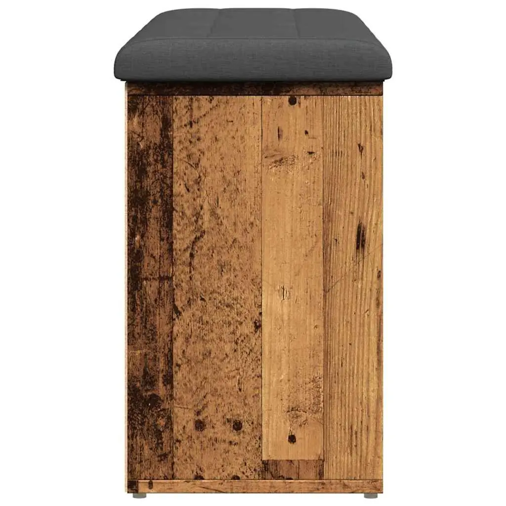 Shoe Bench Brown 102x32x50 cm Padded Seat Storage for Hallway Entryway