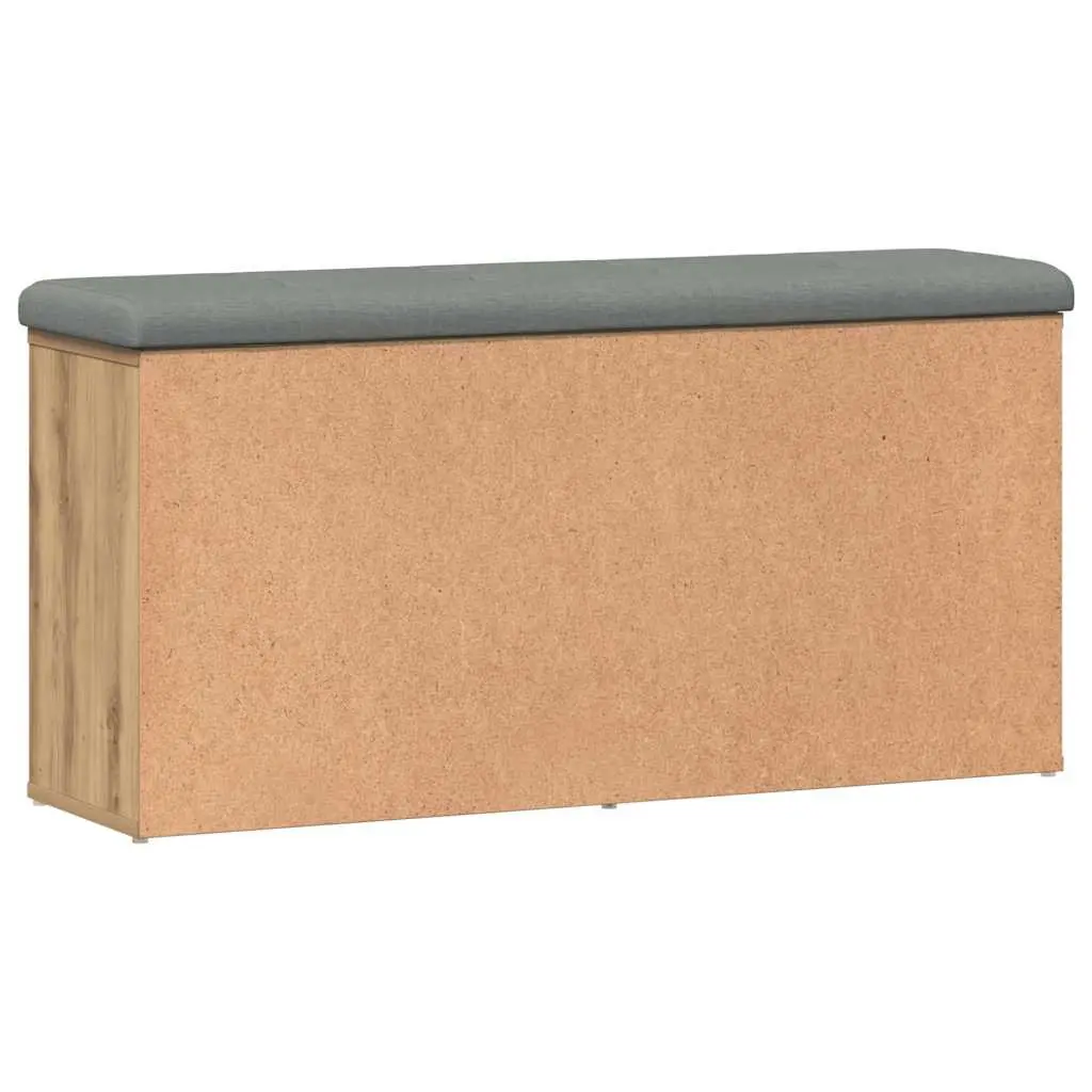 Shoe Bench Brown Engineered Wood Padded Seat Storage for Entryway Hallway