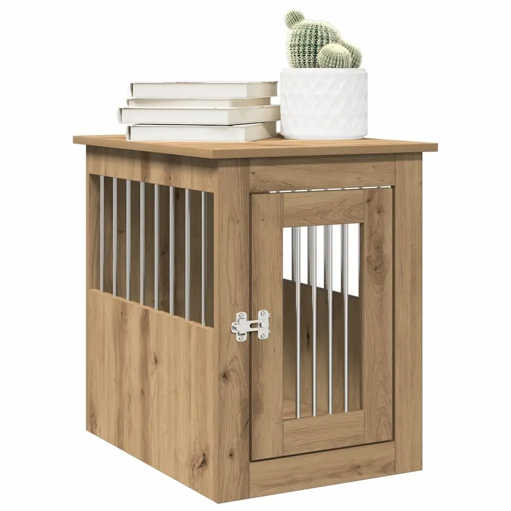 Dog Crate Furniture End Table Pet Kennel House Cage Brown Engineered Wood