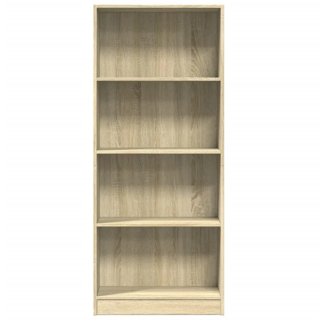 Bookcase Brown 60W x 24D x 143H cm Open Compartments Engineered Wood Storage Unit