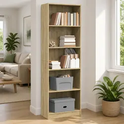 Sonoma Oak Bookcase: Compact and Spacious Storage Option