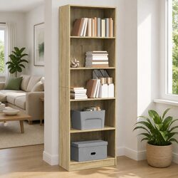 Sonoma Oak Bookcase: Compact and Spacious Storage Option