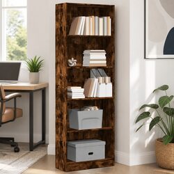 Compact Smoked Oak Bookcase for Smart Storage Solutions