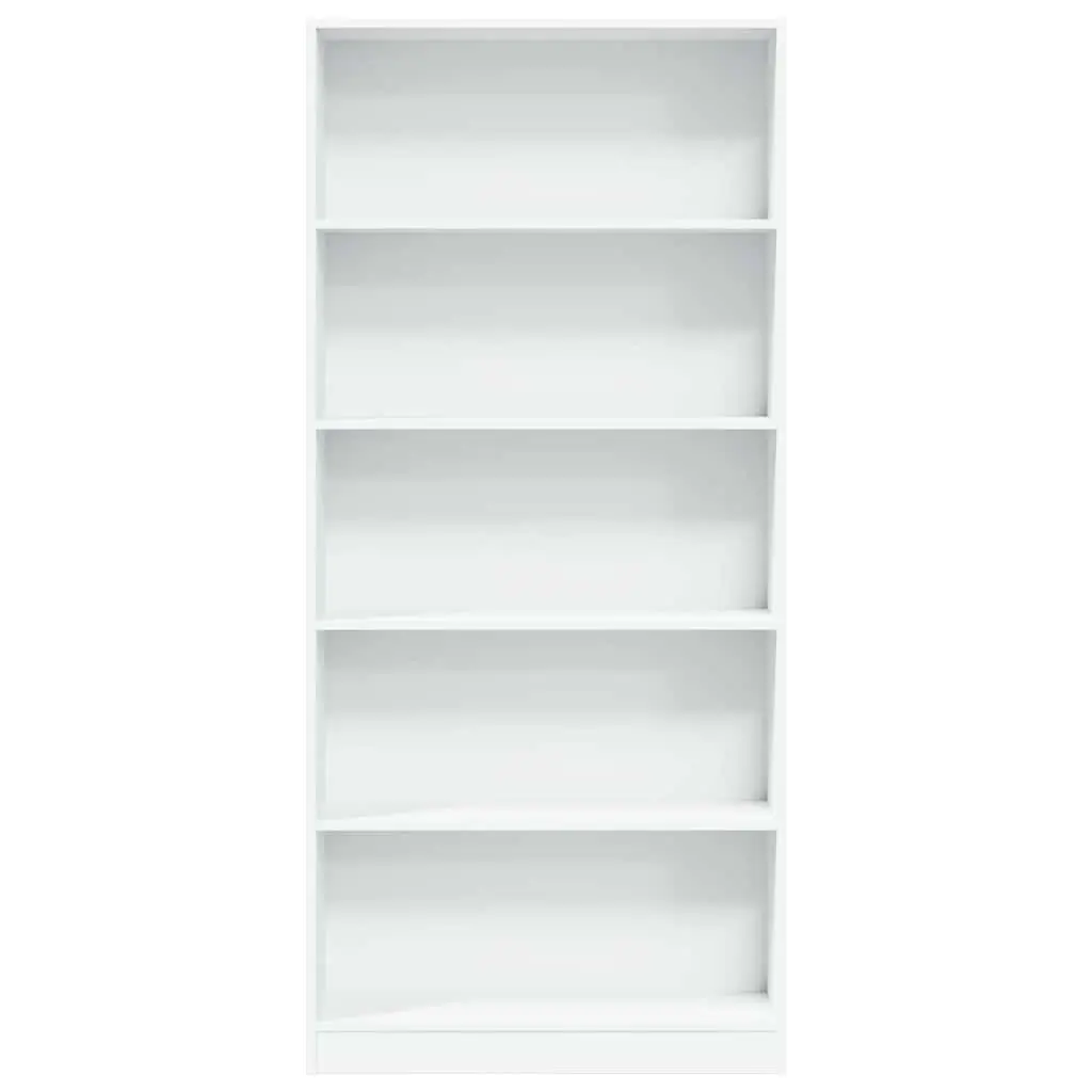 Bookcase White 80x24x176 cm Open Compartments Storage Shelving Unit Home Office
