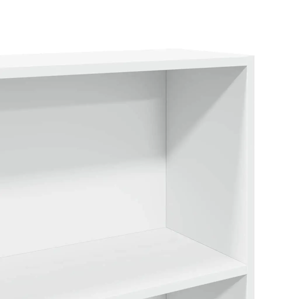 Bookcase White 80x24x176 cm Open Compartments Storage Shelving Unit Home Office