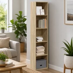 Compact Bookcase in Brown with Ample Storage