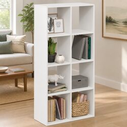 Compact Room Divider Bookcase in White