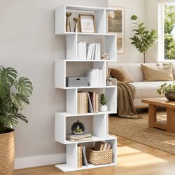 Compact and Efficient 6-Tier Bookcase Room Divider