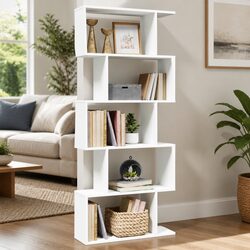 Concise 5-Tier Bookcase Room Divider for Your Home