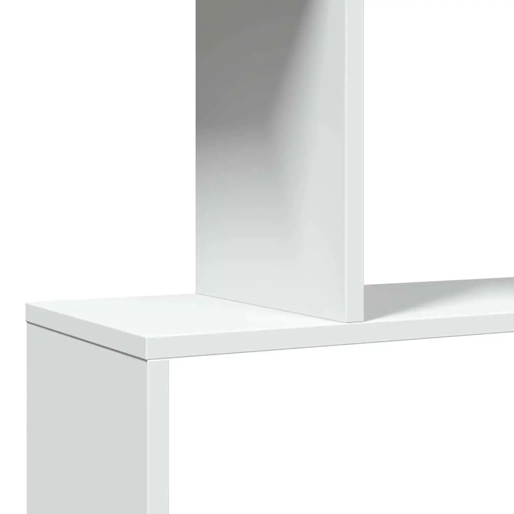 Room Divider Bookcase White 3-Tier Engineered Wood Storage Shelving Unit