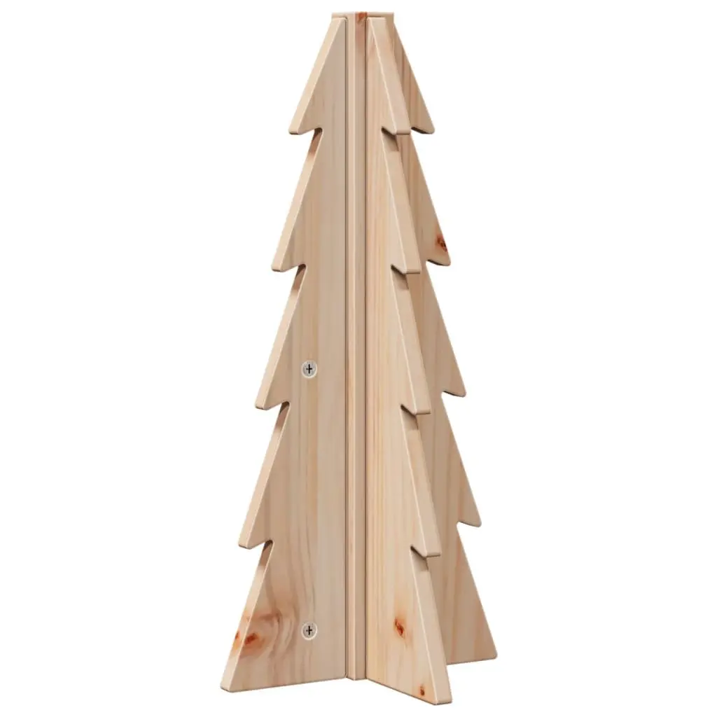 Wooden Christmas Tree Decoration 49cm Natural Pine Holiday Home Festive Ornament