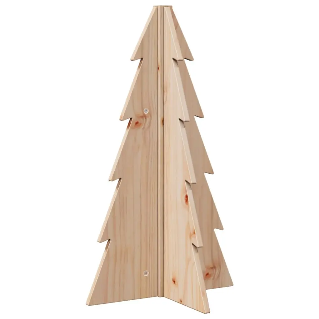 Wooden Christmas Tree Decoration Brown 69.5cm Natural Pine Solid Wood Holiday Decor