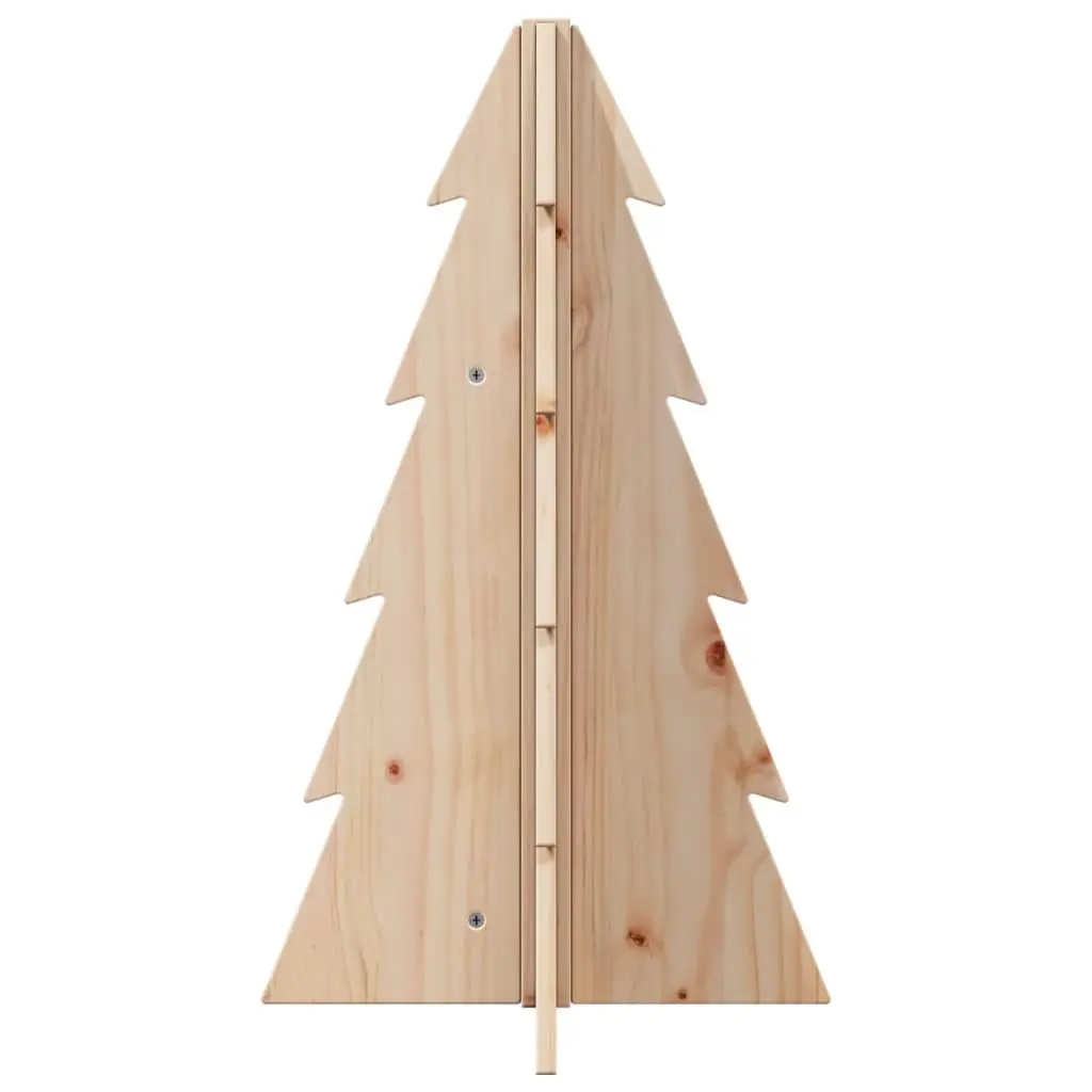 Wooden Christmas Tree Decoration Brown 69.5cm Natural Pine Solid Wood Holiday Decor