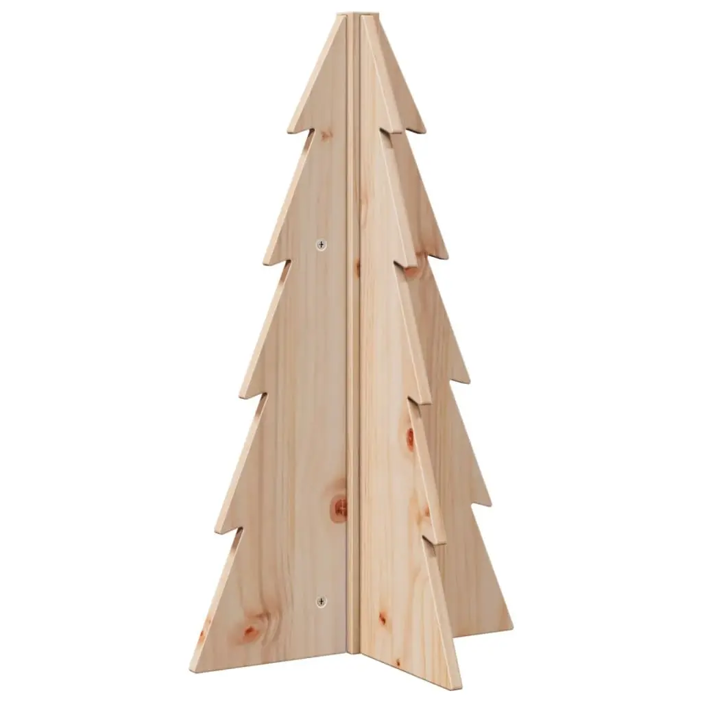 Wooden Christmas Tree Decoration Brown 69.5cm Natural Pine Solid Wood Holiday Decor