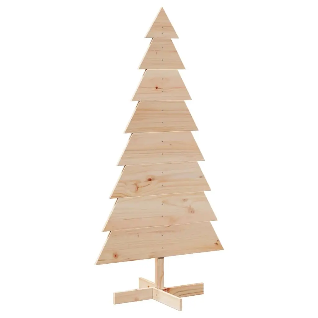 Wooden Christmas Tree Decoration Brown 150cm Natural Pine Solid Wood Rustic