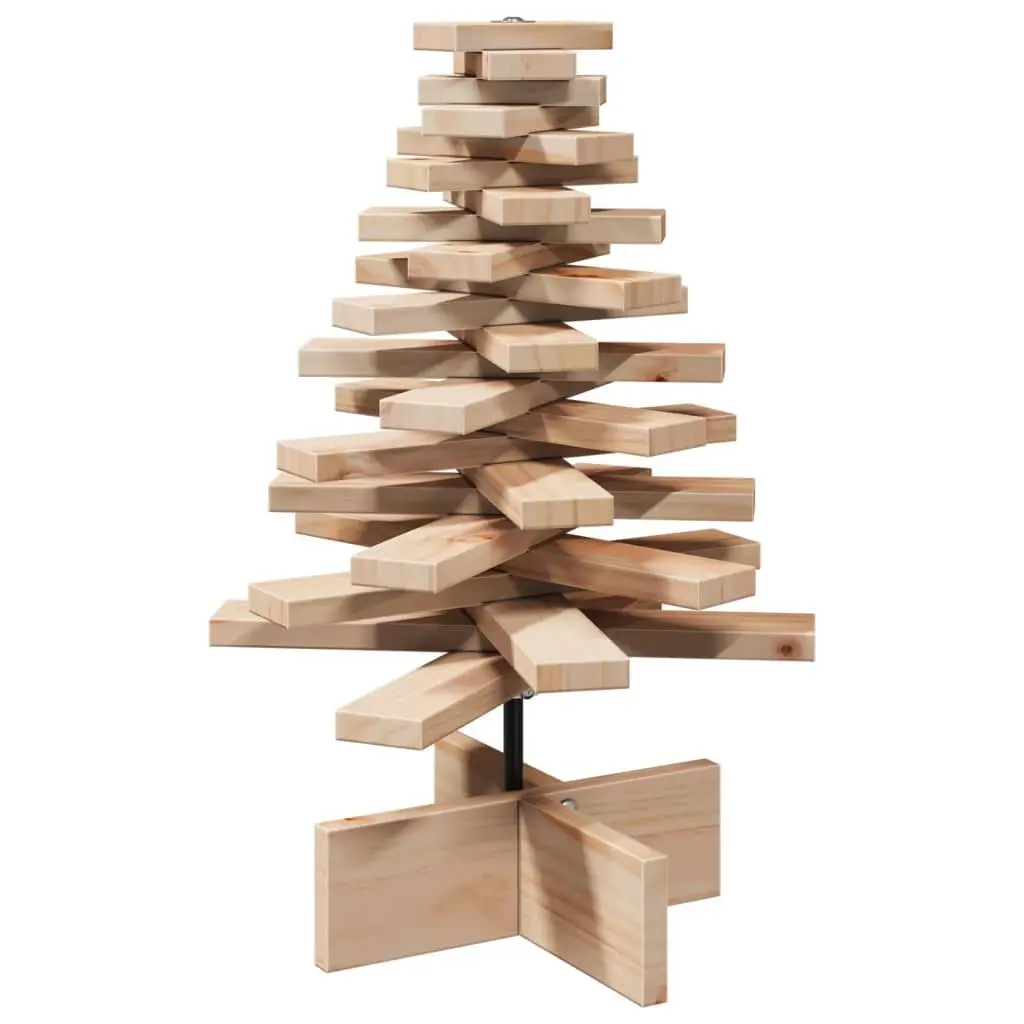Wooden Christmas Tree Decoration Brown 60cm Natural Pine Rotating Branches