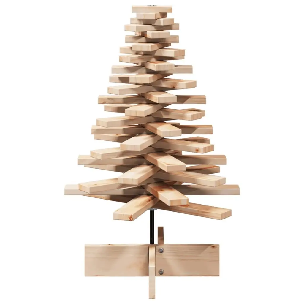 Wooden Christmas Tree Decoration Brown 80cm Natural Pine Rotating Branches