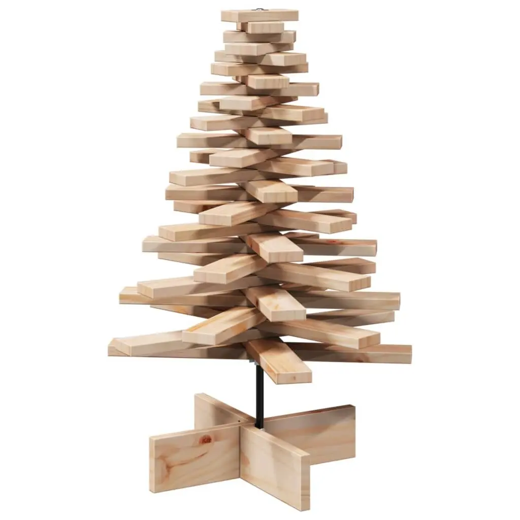 Wooden Christmas Tree Decoration Brown 80cm Natural Pine Rotating Branches