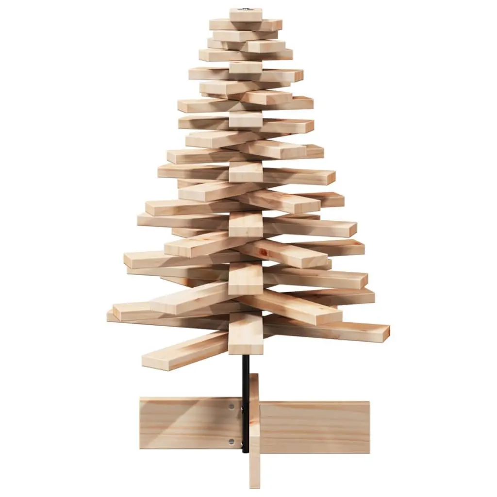 Wooden Christmas Tree Decoration Brown 80cm Natural Pine Rotating Branches
