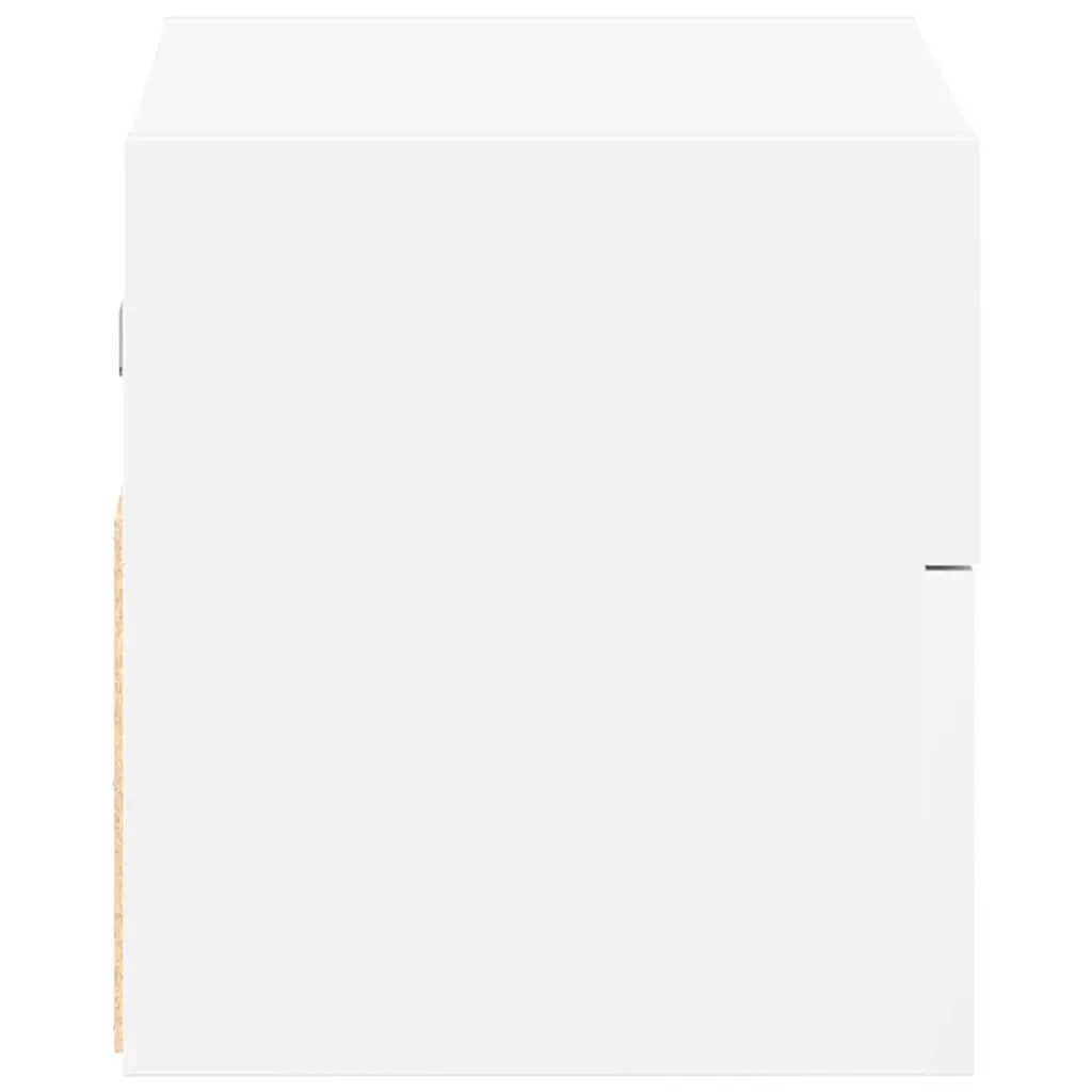 Bedside Cabinet White Wall-mounted Floating Shelf with Drawer and Open Compartment