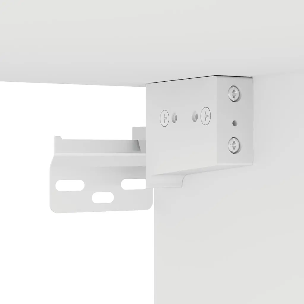 Bedside Cabinet White Wall-mounted Floating Shelf with Drawer and Open Compartment