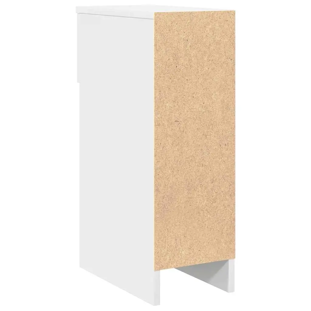 Bedside Table White 20x36x60cm One Drawer Open Compartment
