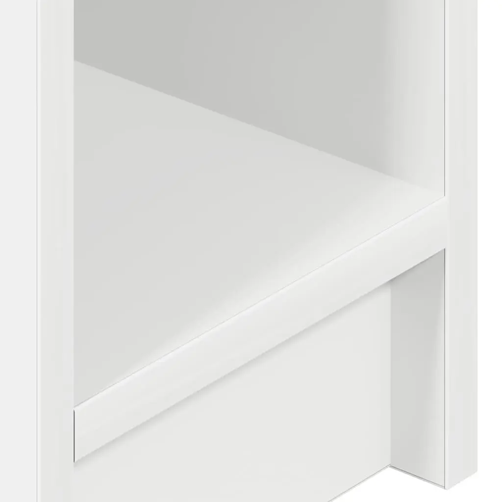 Bedside Table White 20x36x60cm One Drawer Open Compartment