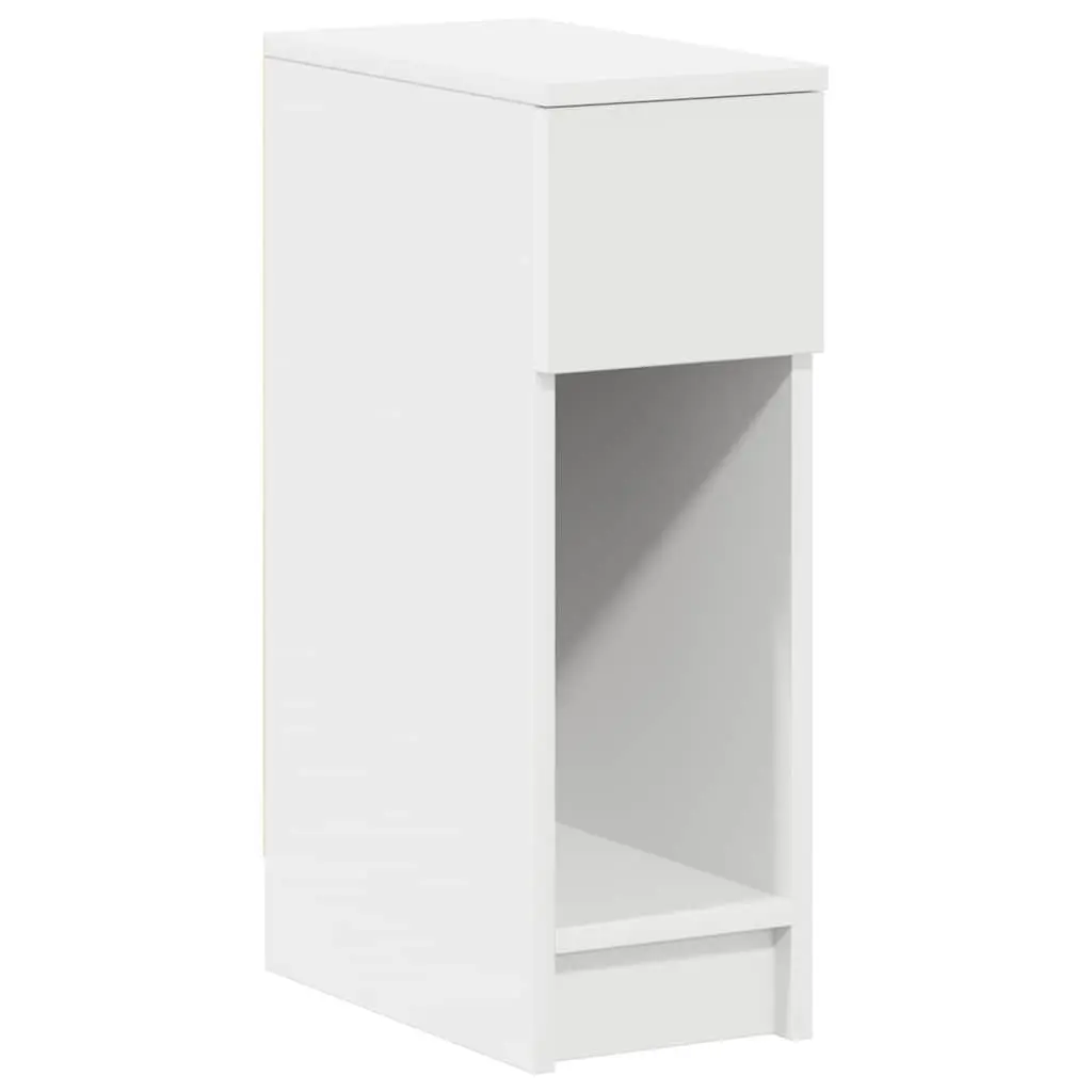 Bedside Cabinet White 2 Piece Storage Drawer Open Compartment