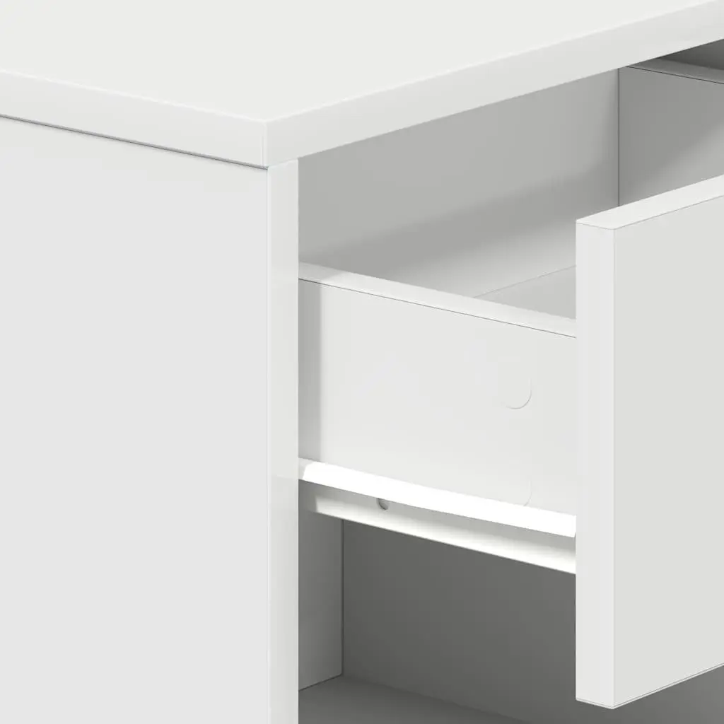 Bedside Cabinets Black 2 Piece Drawer Open Compartment Nightstand Storage