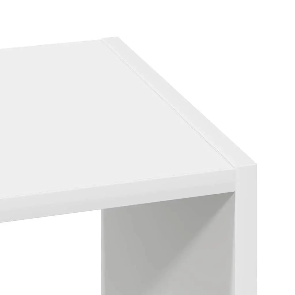 Stackable Bookcase White Engineered Wood Multi-Tier Shelving Unit
