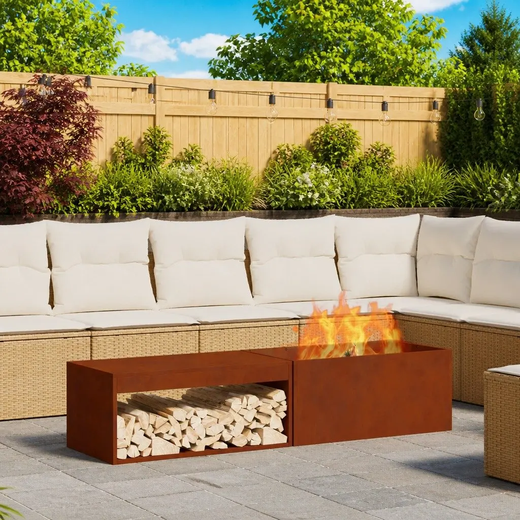 Rectangular Outdoor Fire Pit 160cm