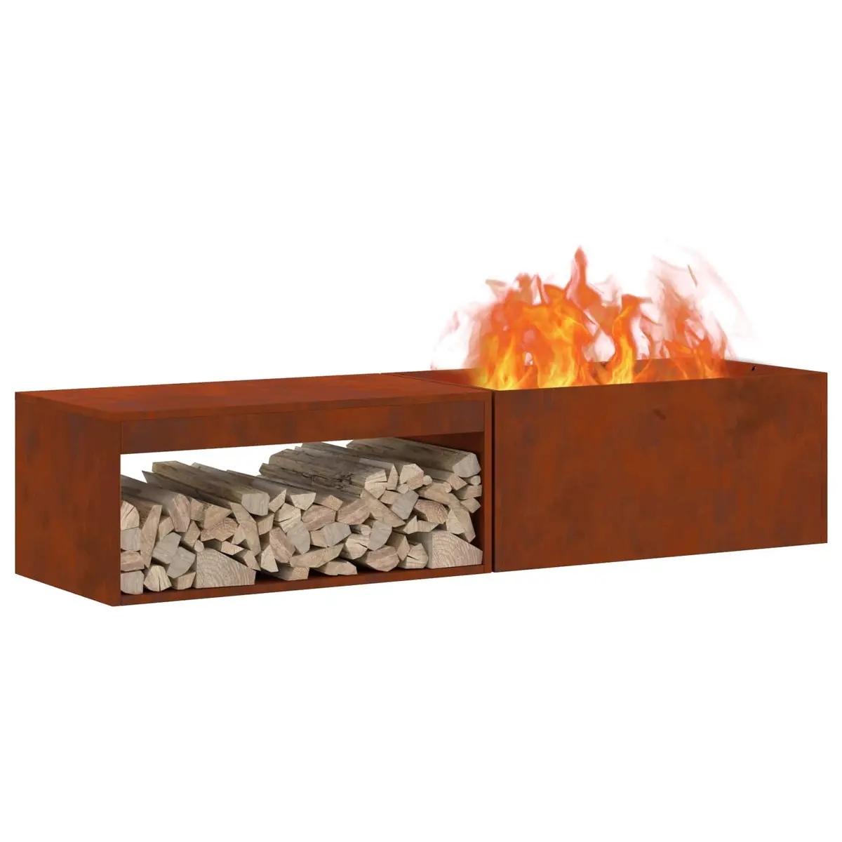 Rectangular Outdoor Fire Pit 160cm