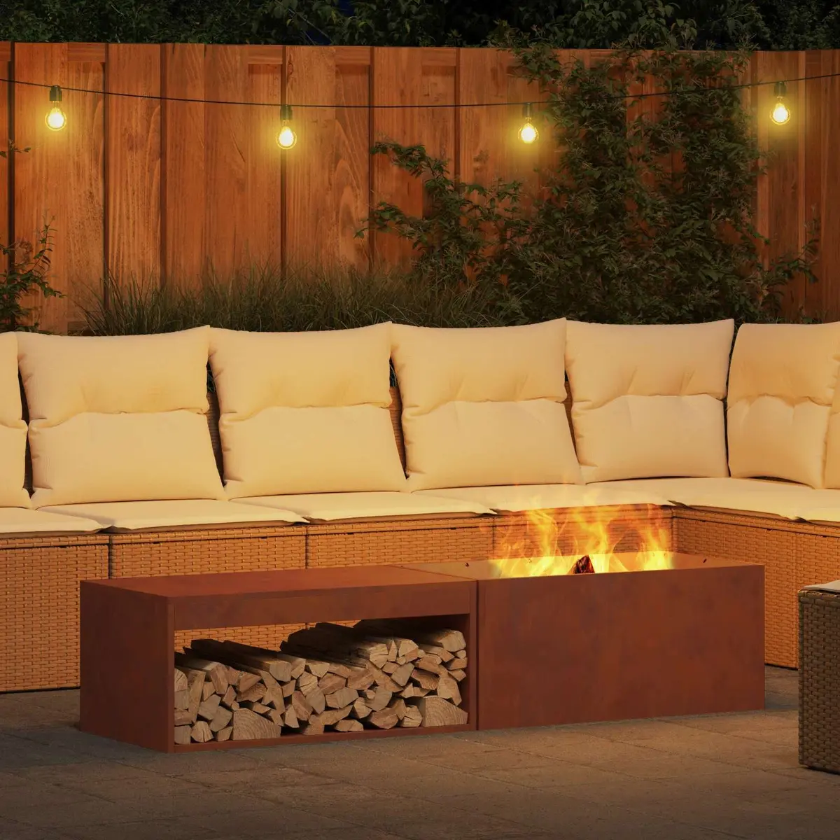 Rectangular Outdoor Fire Pit 160cm