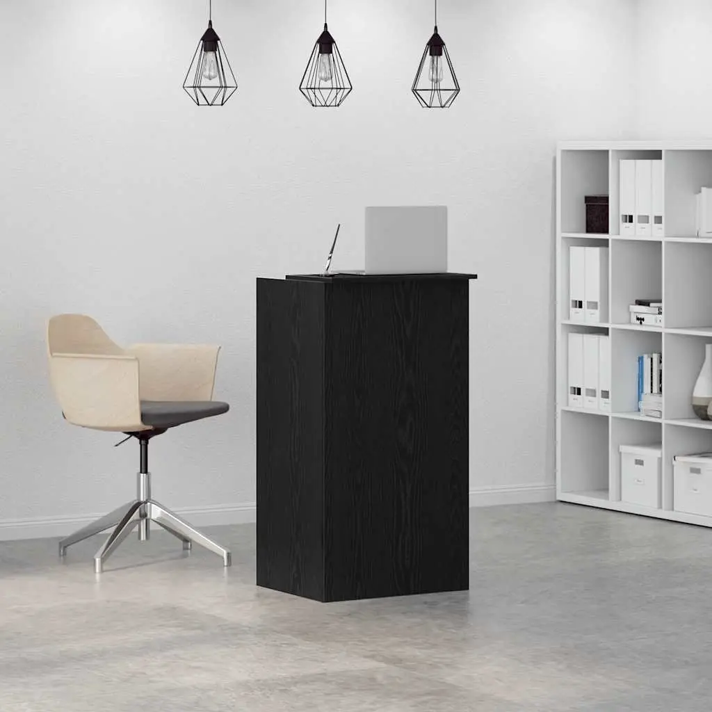 Reception Desk with Counter Shelf Black 55x50x103.5 cm Engineered Wood Office Furniture