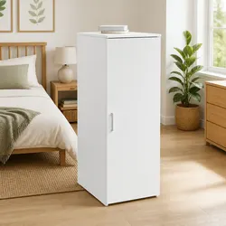 Sleek White Storage Cabinet – Compact and Functional