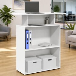 White Reception Desk 100x40x104 cm: Simplified and Functional