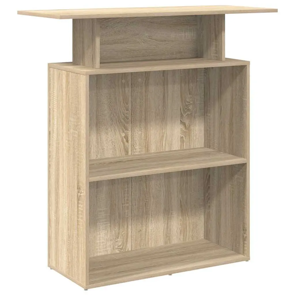 Reception Desk Brown Sonoma Oak 100x40x104 cm Office Counter with Storage Shelf