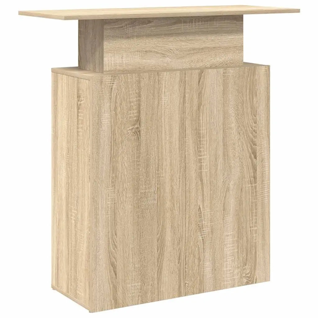 Reception Desk Brown Sonoma Oak 100x40x104 cm Office Counter with Storage Shelf