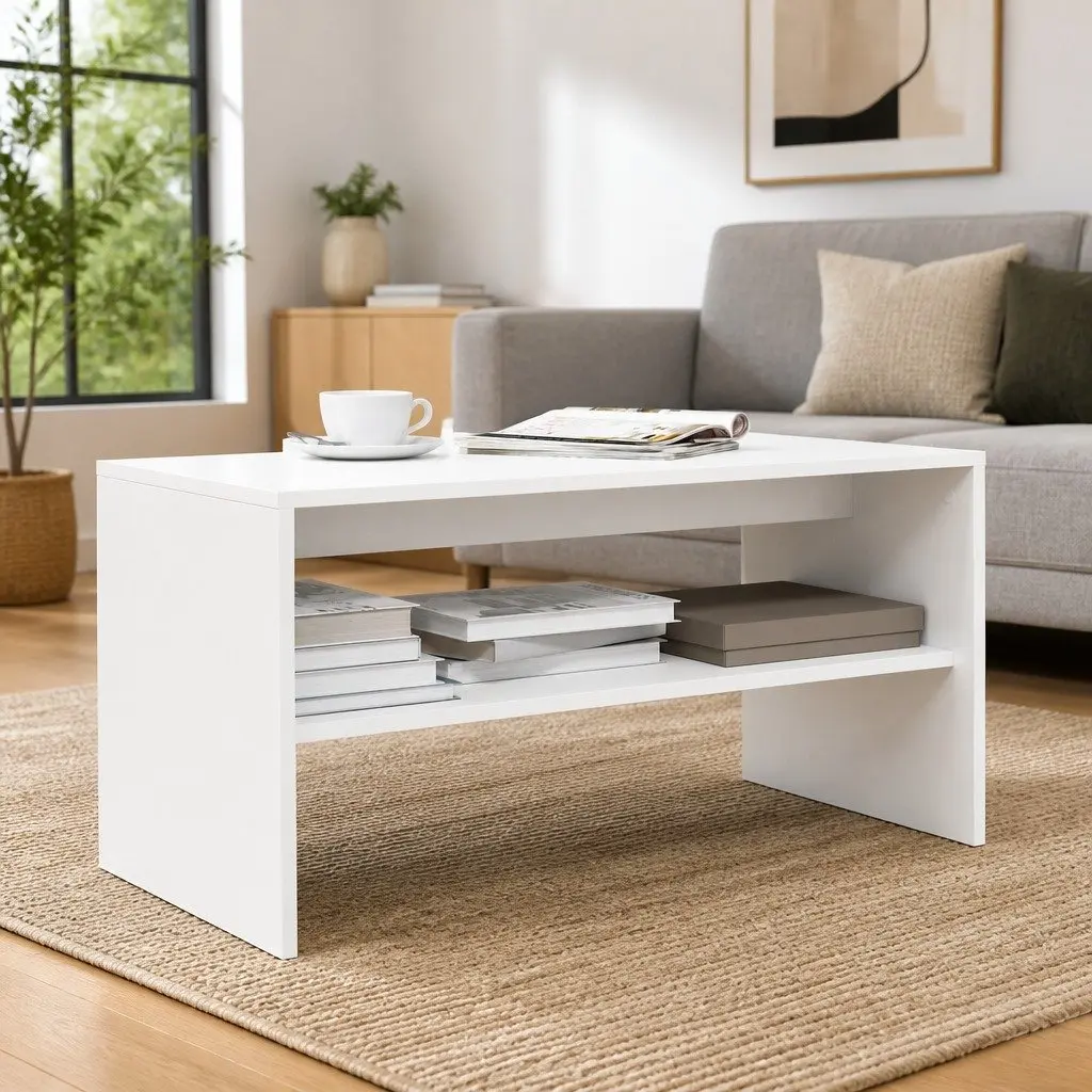TV Cabinet White 60x40x40 cm Engineered Wood Shelf Media Storage Unit