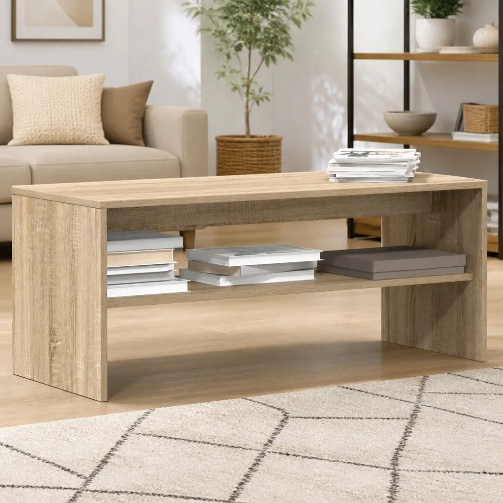 TV Cabinet Engineered Wood Brown Living Room Storage Unit 100x40x40cm