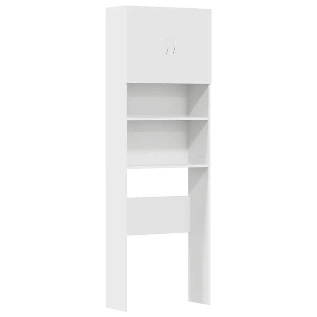Washing Machine Cabinet White 64x24x190 cm Space-Saving Storage Organizer for Bathroom Laundry