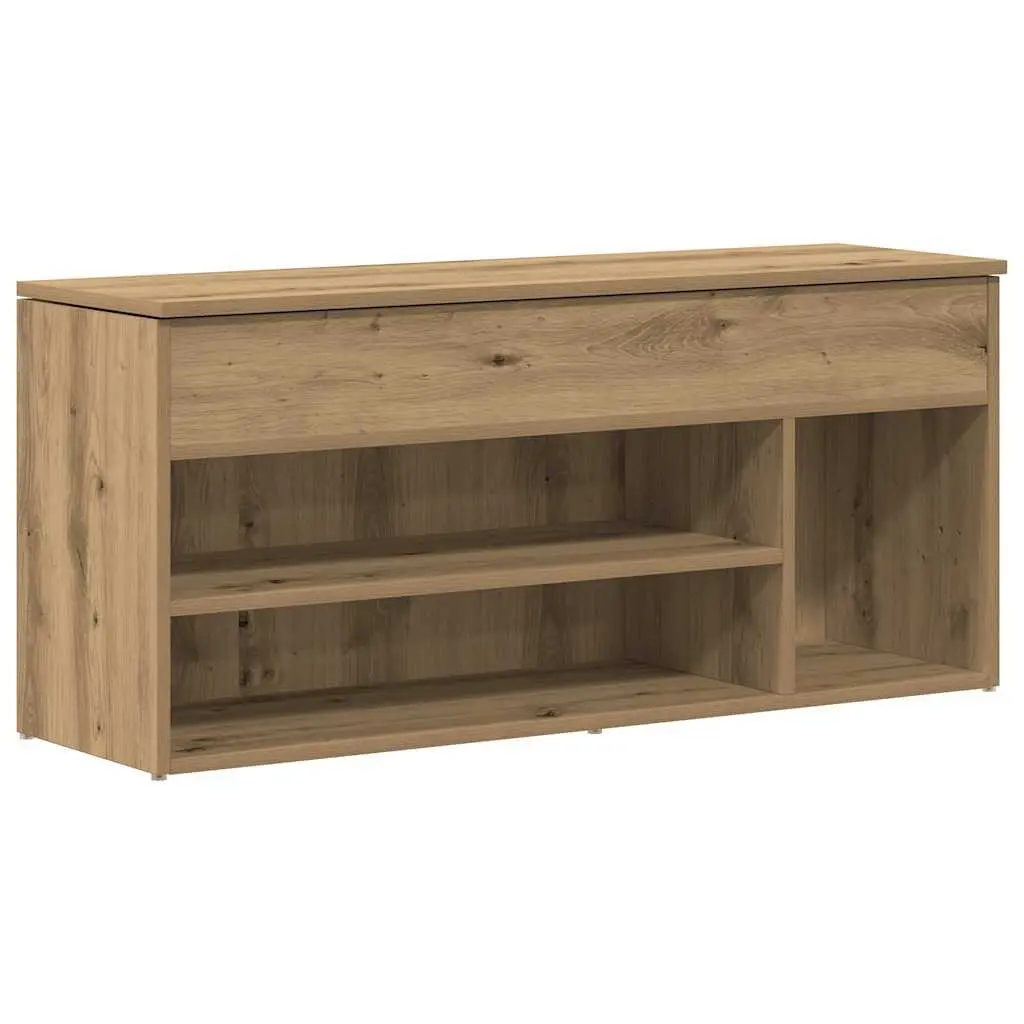 Shoe Bench 102x30.5x45cm Brown Engineered Wood Organiser Storage Seating Furniture