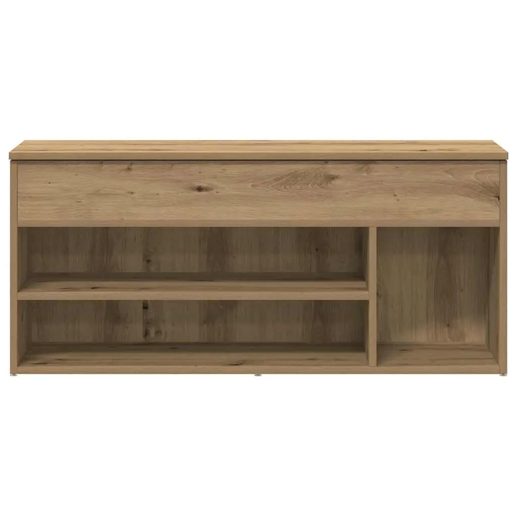 Shoe Bench 102x30.5x45cm Brown Engineered Wood Organiser Storage Seating Furniture