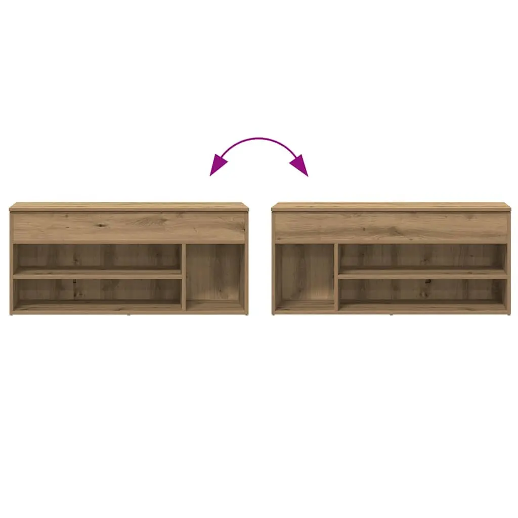 Shoe Bench 102x30.5x45cm Brown Engineered Wood Organiser Storage Seating Furniture