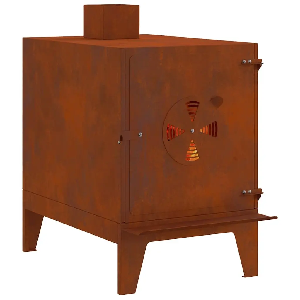 Camping Stove Brown 35x50x60cm Outdoor Cooking Heating with Chimney Vent