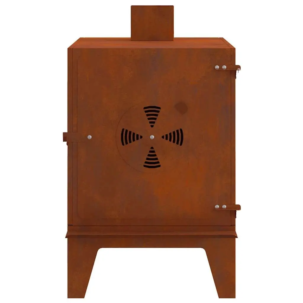 Camping Stove Brown 35x50x60cm Outdoor Cooking Heating with Chimney Vent