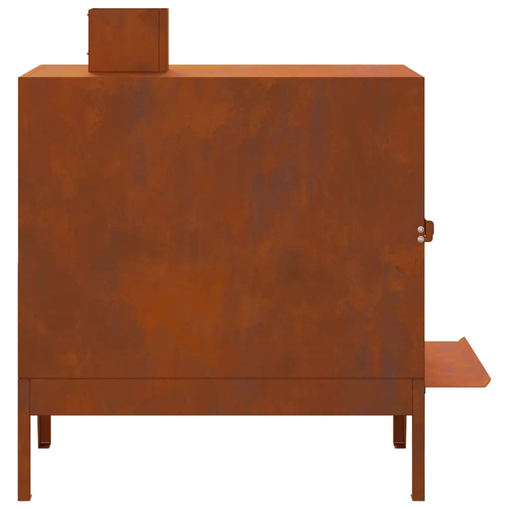 Camping Stove Brown 35x50x60cm Outdoor Cooking Heating with Chimney Vent